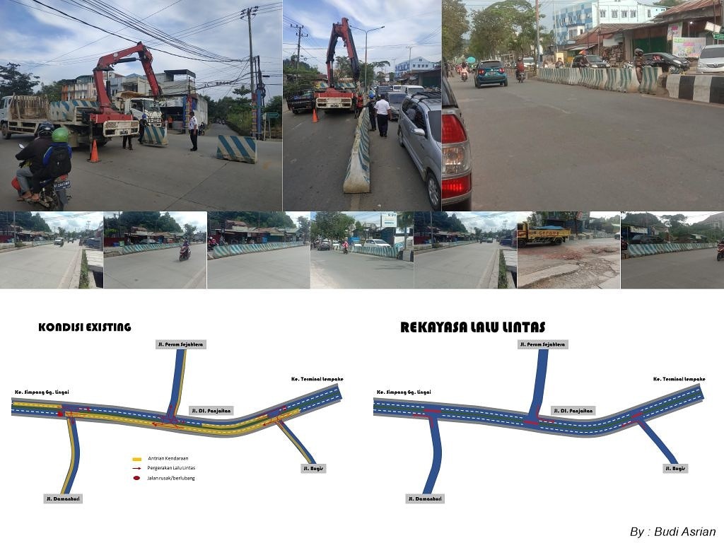 Penutupan Median Jalan di beberapa titik pada Jl. DI. Panjaitan