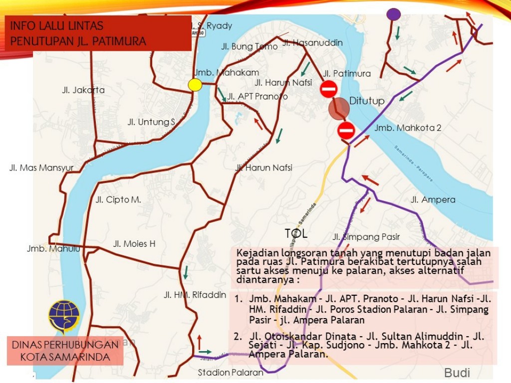 Penutupan Sementara Jalan Pattimura (Teluk Bajau)